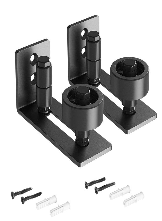SMARTSTANDARD Sliding Barn Door Floor Guide for Bottom Adjustable Roller - 8 Setup Options for DIYers - Flush Design Bottom Flat Barn Door Floor Guide Stay Roller (Black) 2PCS - Image 1